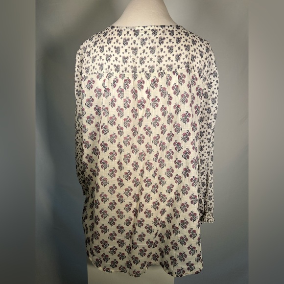 J Jill cotton v neck blouse - Picture 5 of 8